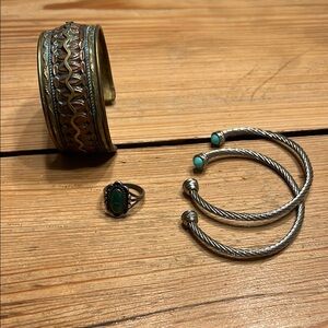 Elegant Mixed Metal and Turquoise Jewelry Set